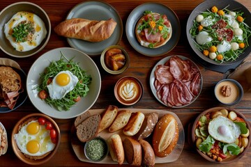 breakfast menu served in dining table professional advertising food photography