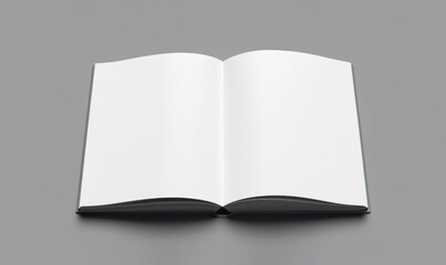 open book with blank pages, book mockup