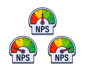 Net Promoter Score NPS Feedback Gauges Vector Illustration with Customer Loyalty Indicators