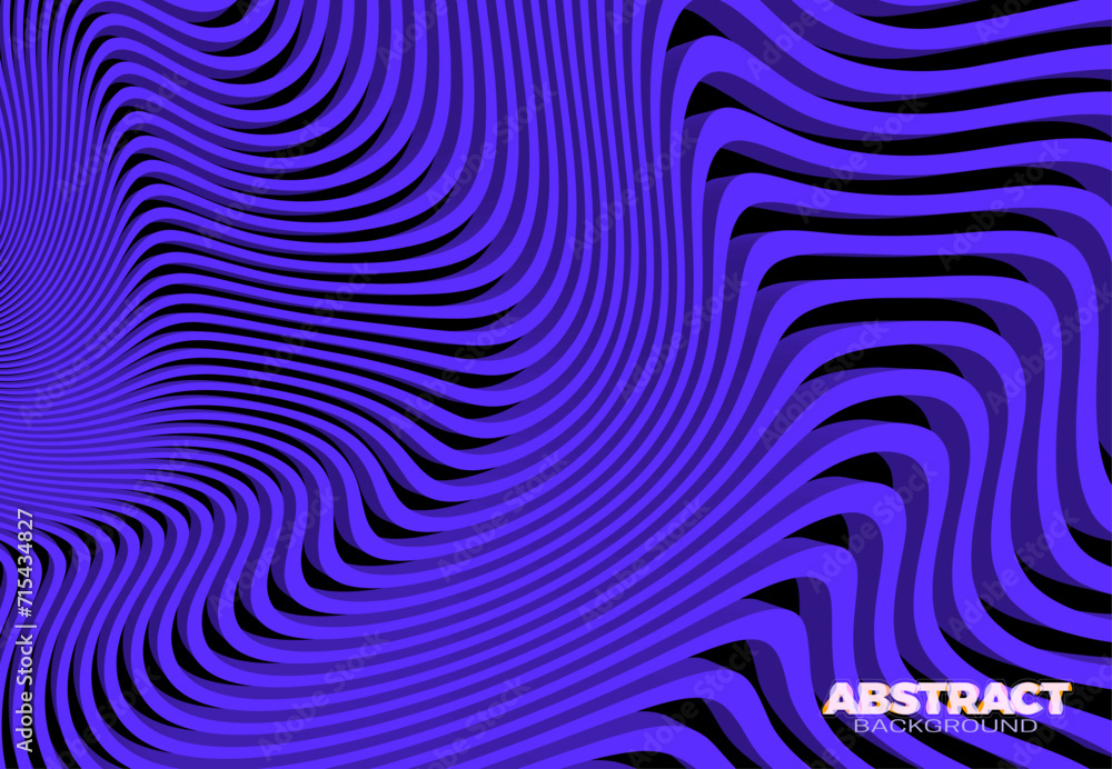 Poster abstract vector background with 3d stripes in the form of purple waves. excellent futuristic design 