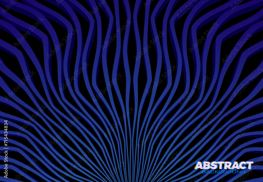 Aufkleber abstract vector background with 3d stripes in the form of blue rays. awesome futuristic design templ