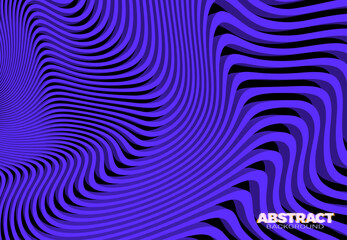 Abstract vector background with 3D stripes in the form of purple waves. Excellent futuristic design template.