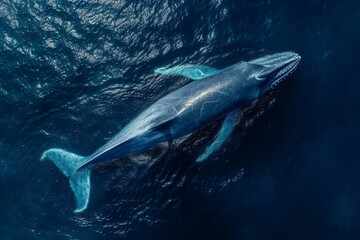 Fototapeta premium blue whale sweaming