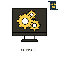computer icons  symbol vector elements for infographic web