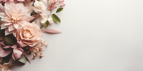 rose flower frame composition