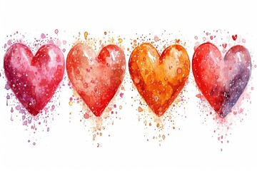 Abstract watercolor illustration of a red heart symbol expressing love and romance for Valentine's Day.