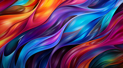 3d rendering, abstract colorful background, curvy ribbons. Modern creative wallpaper