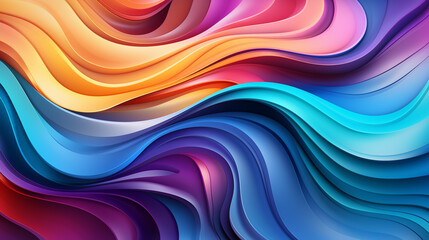 3d rendering, abstract colorful background, curvy ribbons. Modern creative wallpaper - obrazy, fototapety, plakaty