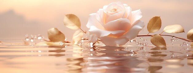 pink roses on the water