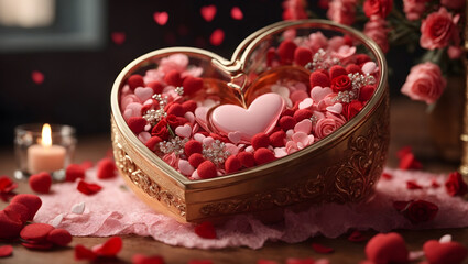 Obraz na płótnie Canvas heart shaped candles on the table for valentine, married, celebration days