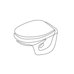 Bidet. One line. Icon. Sketch. Highlight.