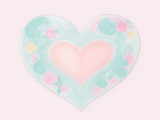 Valentine pink heart on a pink background,wedding card