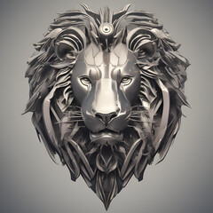 Futuristic Lion Crest logo