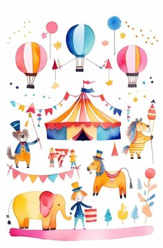 circus clown with balloons