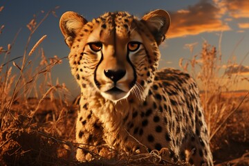 A cheetah hunting
