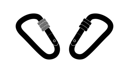Carabiner sign, black isolated silhouette
