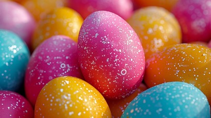 Fototapeta na wymiar Colourful easter eggs celebrate
