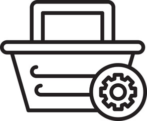 Shopping Basket and Gear Icon
