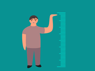 vector illustration of measuring height flat design