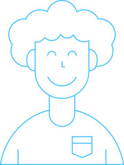 Boy Character Thin Line Icon
