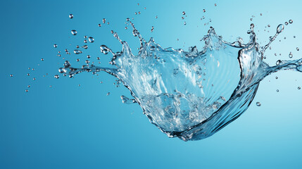 Blue water heart. Illustration on blue background