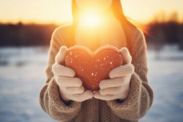 Person Holding Heart in Hands, An Expression of Love and Care
