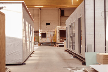 Prefabricated container houses in building under construction