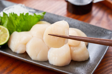 帆立の刺身