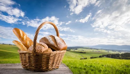 Fototapeten basket with bread © Claudio