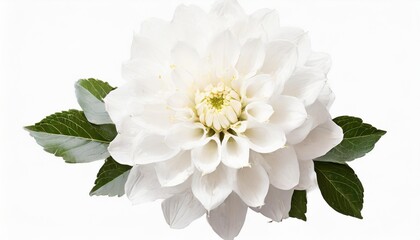 white flower on isolated background with clipping path closeup for design view from above transparent background nature