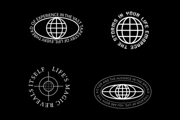 Streetwear design world aesthetic typography quotes graphic tee vector templates