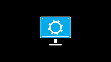 System administration text with business icons with technology, servers, and network connection illustration.