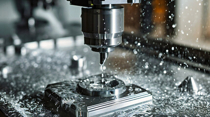 Precision Manufacturing: A detailed look at industrial manufacturing processes, machinery, and precision tools - obrazy, fototapety, plakaty