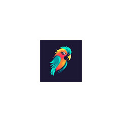 cute parrot design logo