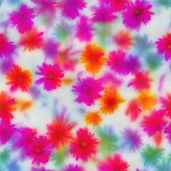 Flowers and ice. Abstract seamless pattern. AI generated.