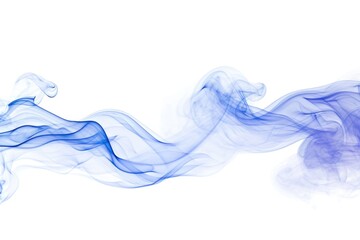 Blue Mist: Abstract Smoke and Steam on White Studio Background