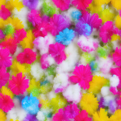 Obraz na płótnie Canvas Flowers and ice. Abstract seamless pattern. AI generated.