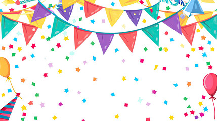 Birthday Card With Balloons and Confetti - Joyful Celebration Greeting for Special Occasions