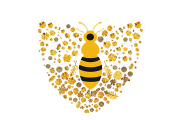 Bee icon isolated on PNG Background. Generative Ai.