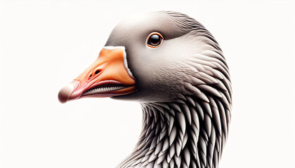 Detailed Greylag Goose Head Illustration