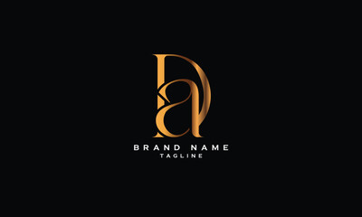 DA, AD, Abstract initial monogram letter alphabet logo design