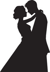 Romantic couple silhouette Illustrator line art design vector