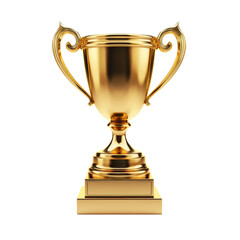 golden trophy isolated on transparent background