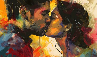 couple kissing, valentine's day concept