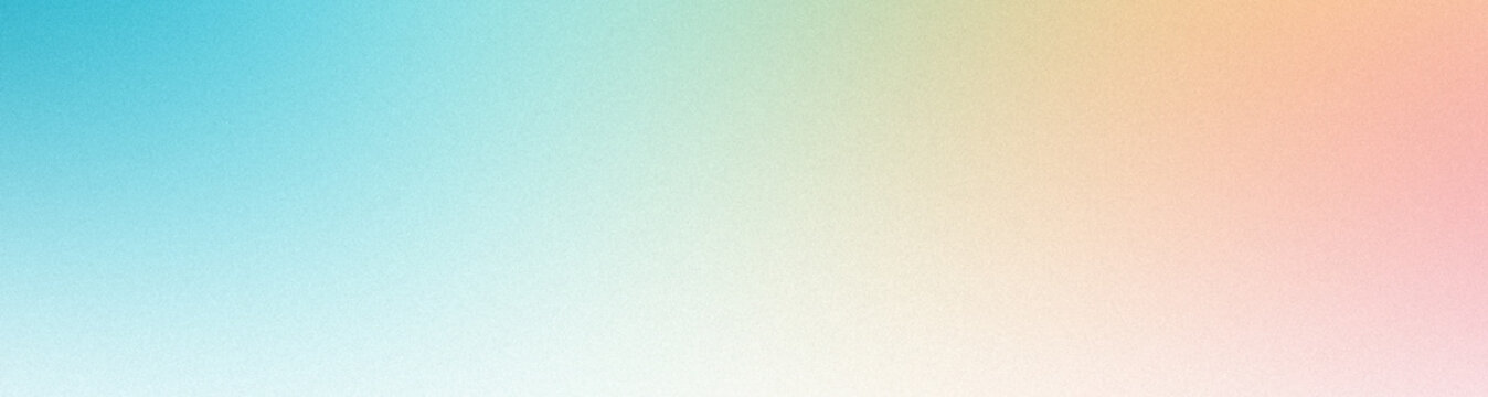 Abstract noisy gradient background of multicolored pastel colors. Color palette, colorful pattern with a soft noise effect. Holographic blurred grainy gradient banner texture