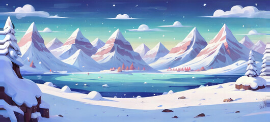 01_Mountain snowy valley