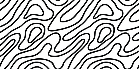 Black wavy stripes on white background. Seamless pattern. Vector illustration.
