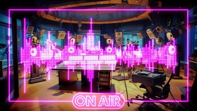 ラジオ放送イメージのループ映像