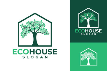 Vector Tree Nature Eco Green Home Logo Design
