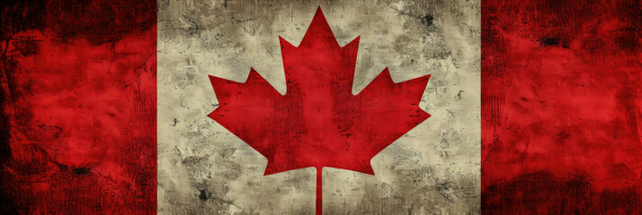 Canadian Flag With Red Maple Leaf - Symbol of Canadian Identity